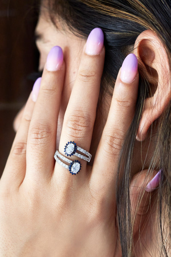 Blue Eclipse Diamond Ring